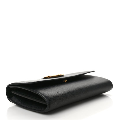 Versace Grained Calfskin Virtus Wallet On Chain Black 4 of 8