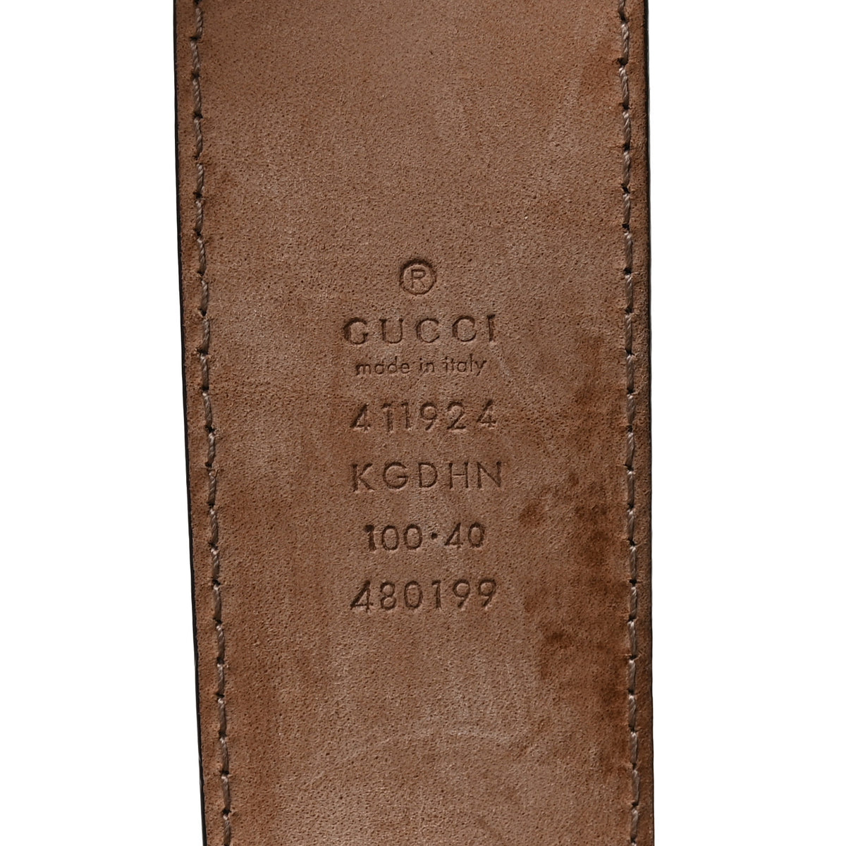 Gucci GG Supreme Monogram Selleria Calfskin Interlocking G 40mm Belt 100 40 Beige Ebony Cocoa 4 of 5