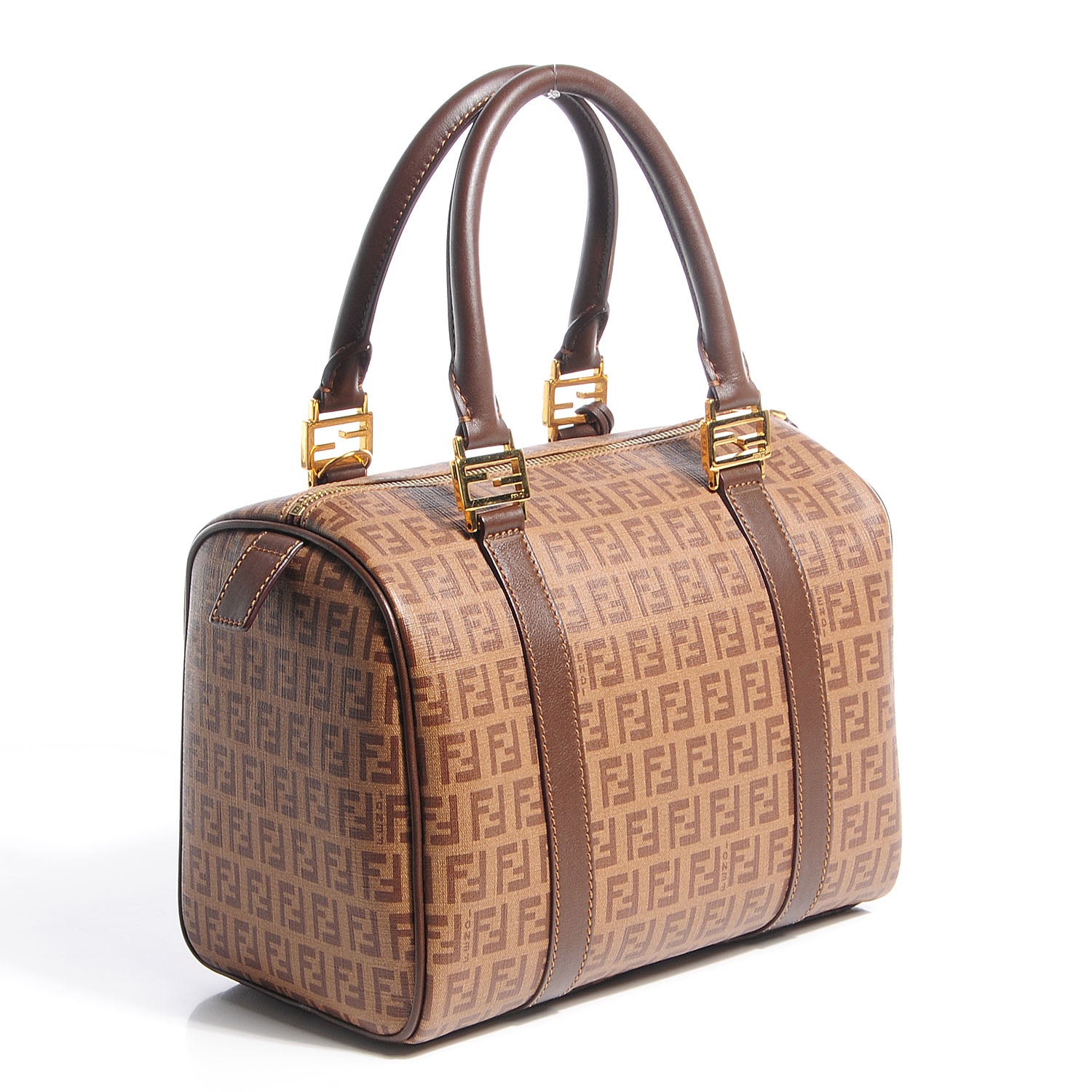 Fendi Zucchino Spalmati Forever Small Boston Tobacco 3 of 10