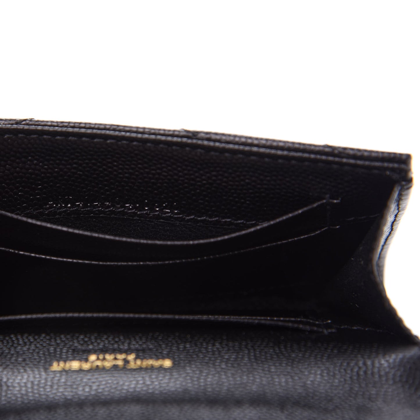Grain De Poudre Matelasse Chevron Small Monogram Envelope Wallet Black