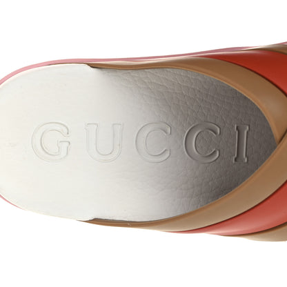 Gucci Rubber Web Womens Criss Cross Slide Sandals 38 Beige Orange 9 of 10