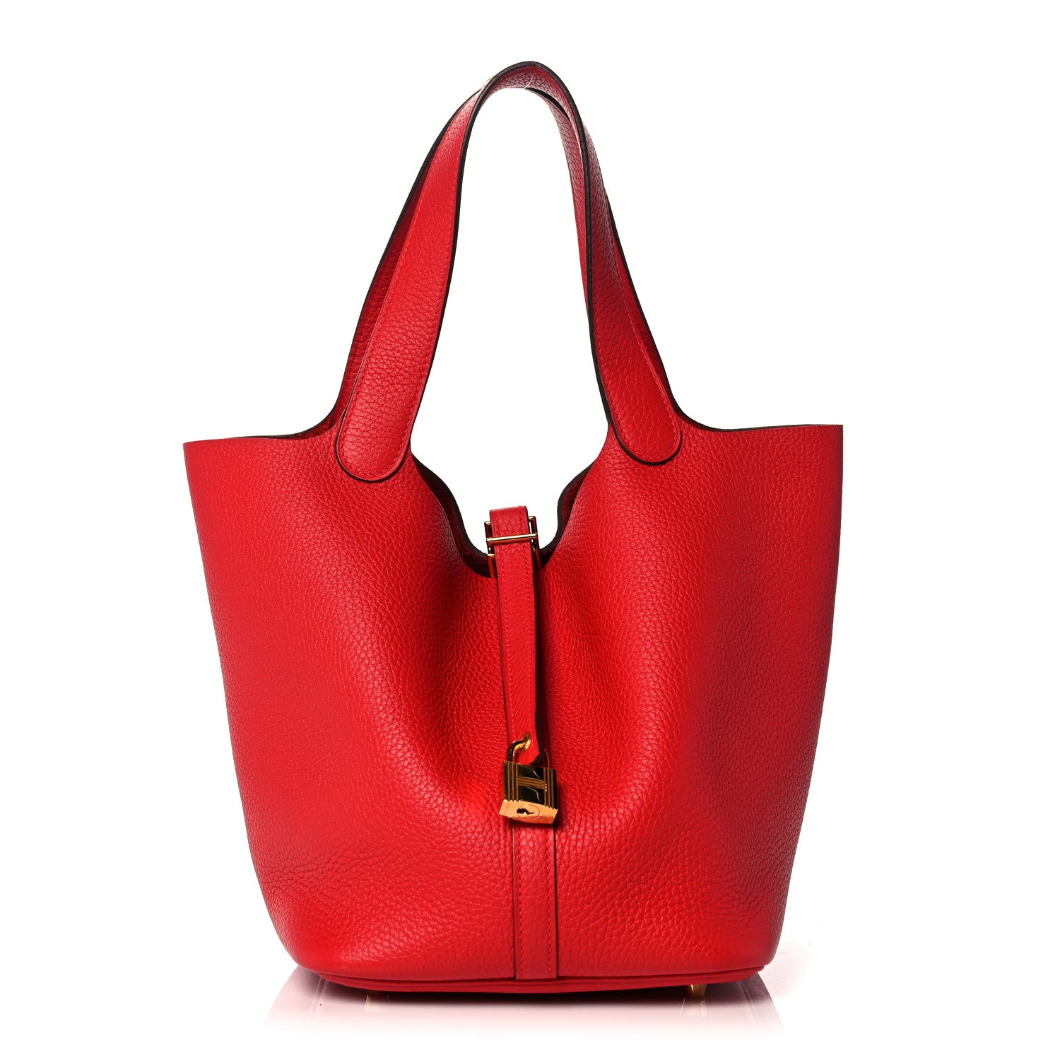 Hermes Taurillon Clemence Picotin Lock 22 MM Rouge De Coeur 1 of 10