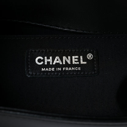 Chanel Lambskin Quilted Medium Boy Flap White Black 6 of 9