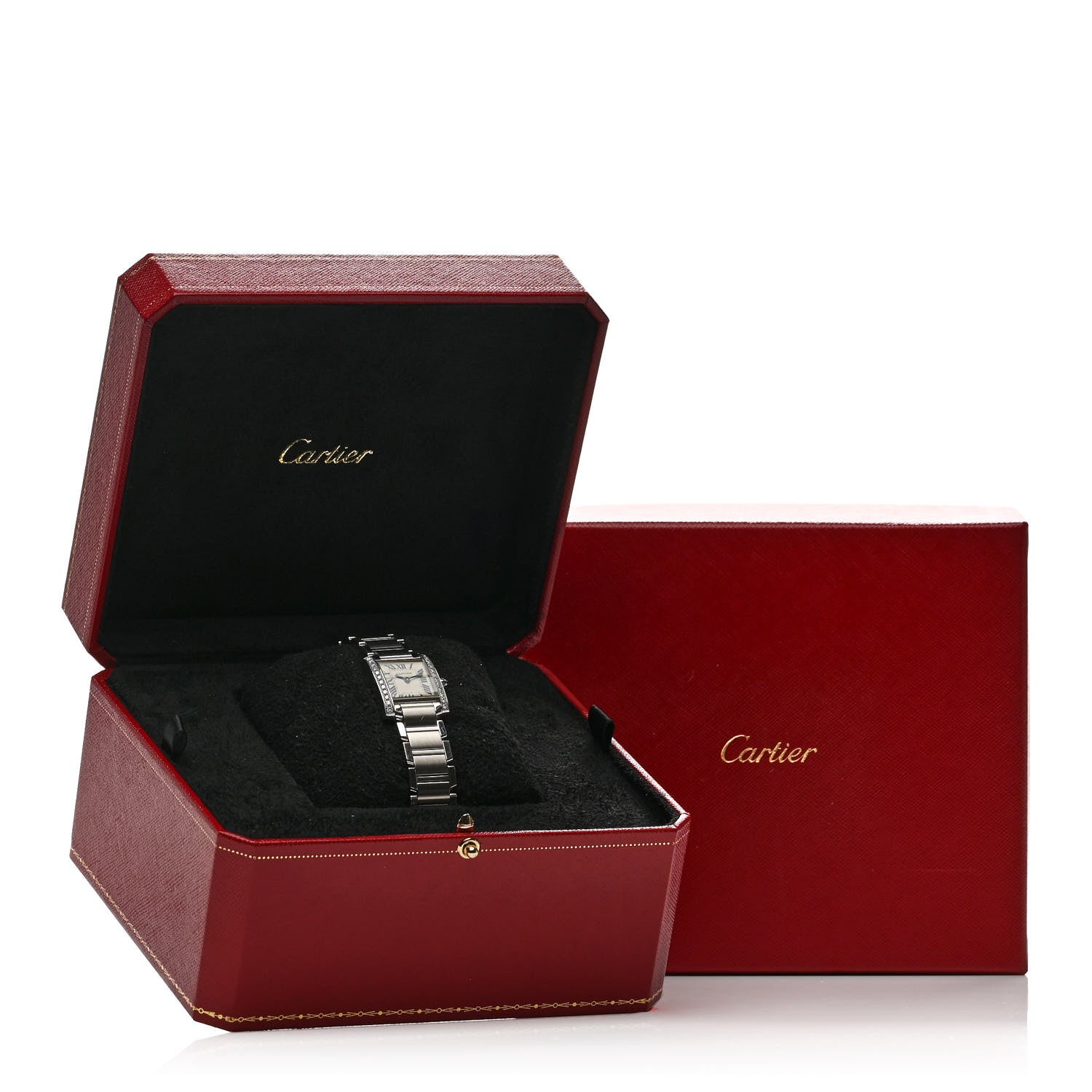 Cartier Stainless Steel Diamond Bezel 20mm Tank Francaise Quartz Watch 5 of 5