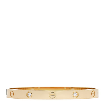 Cartier 18K Yellow Gold 4 Diamond LOVE Bracelet 18 1 of 10