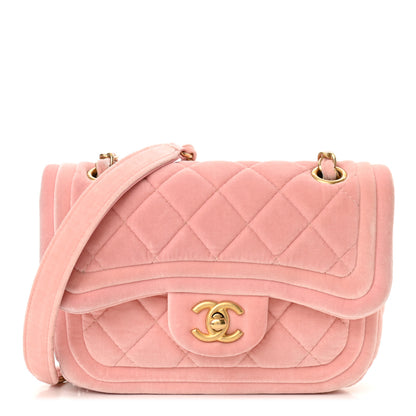 Chanel Velvet Quilted Mini Flap Pink 1 of 10