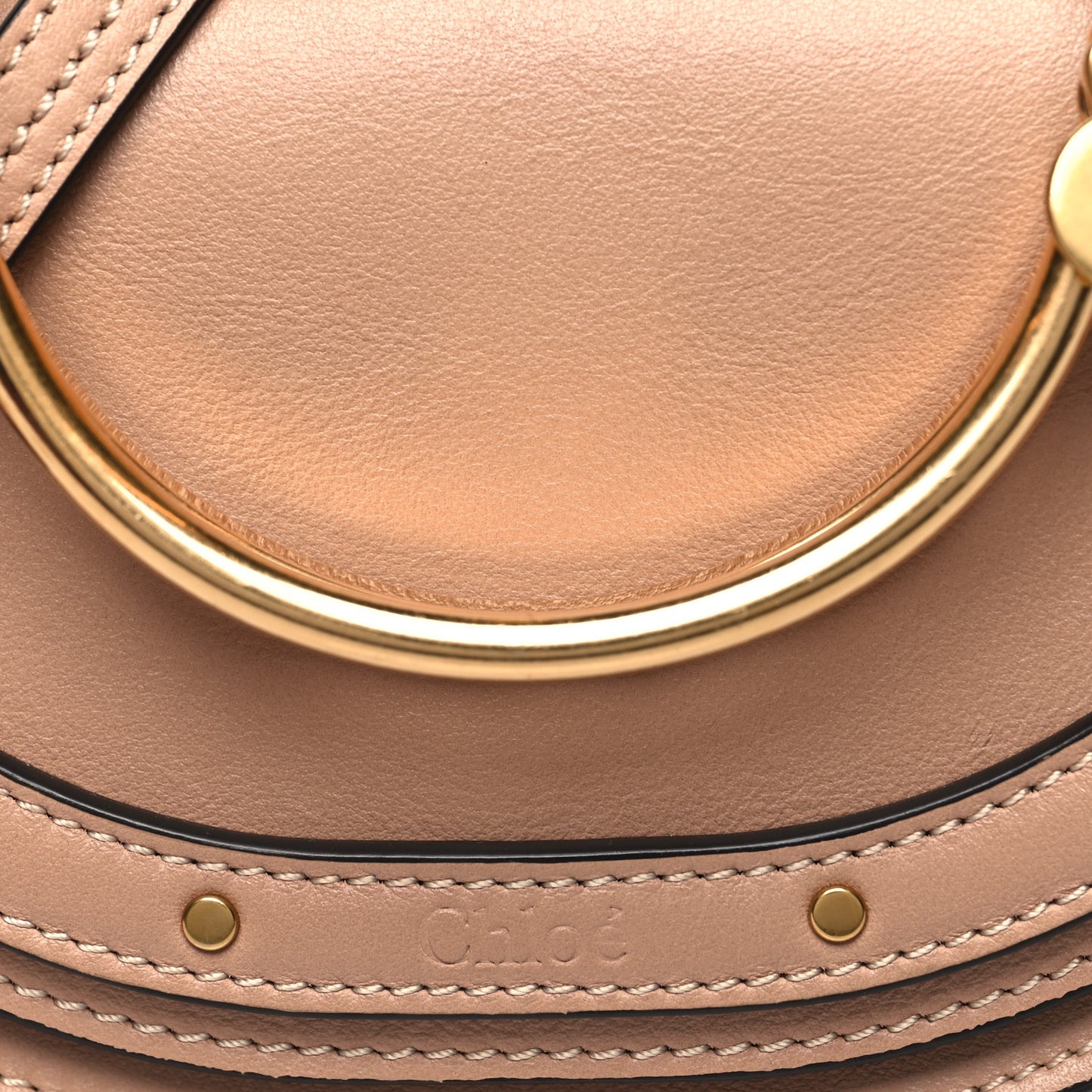 Calfskin Small Nile Bracelet Minaudiere Bag Biscotti Beige