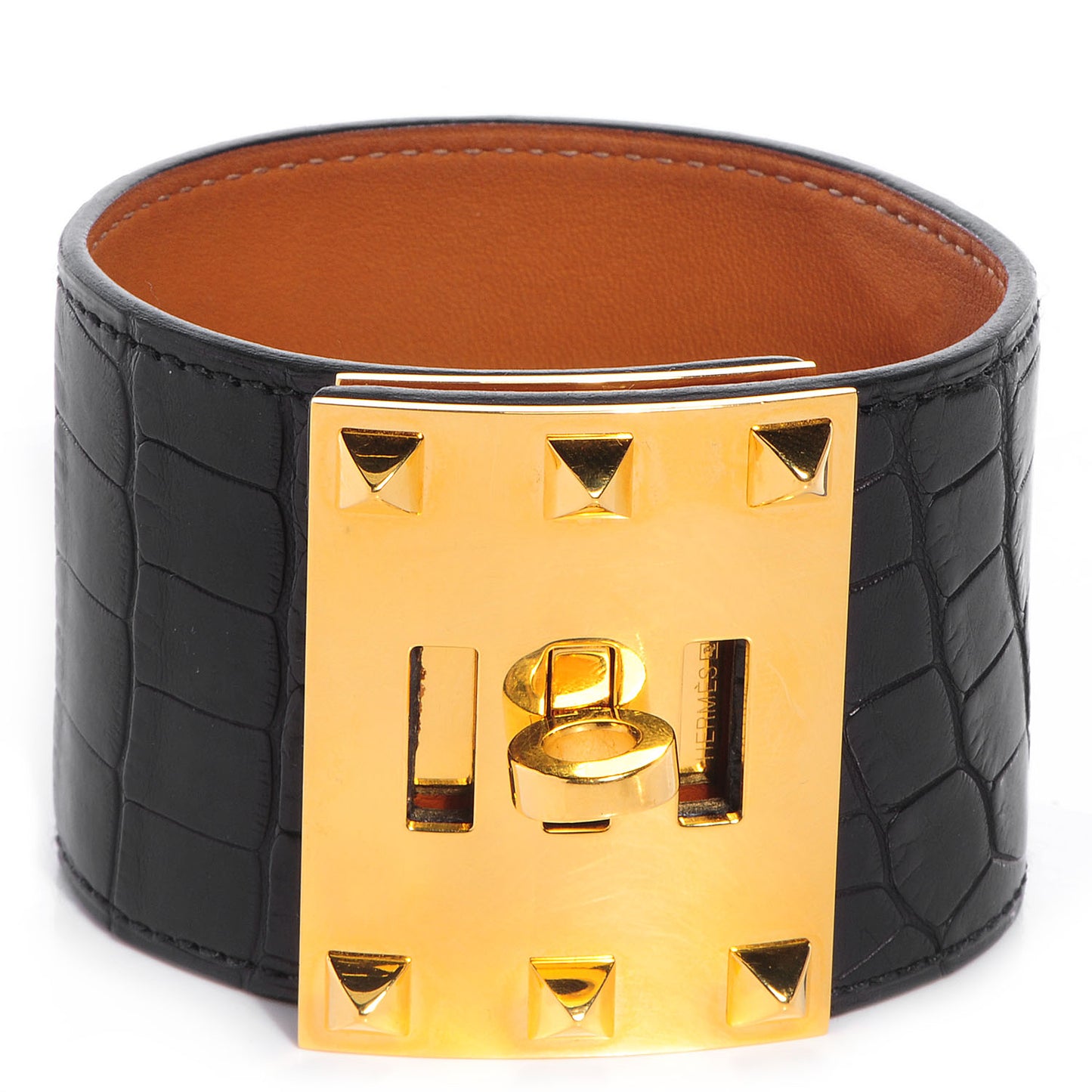 Matte Alligator Kelly Dog Extreme Bracelet Black Large