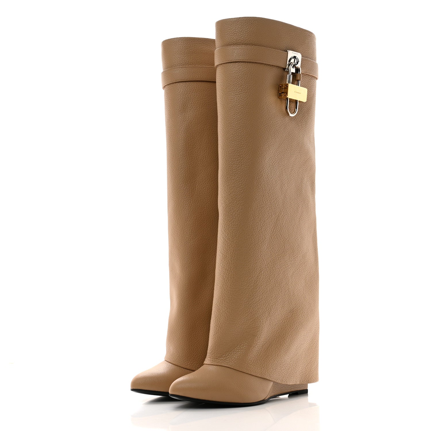 Givenchy Calfskin Shark Lock Pant Boots 38 Beige 3 of 8