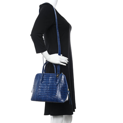 Nancy Gonzalez Crocodile Tote Electric Blue 2 of 8