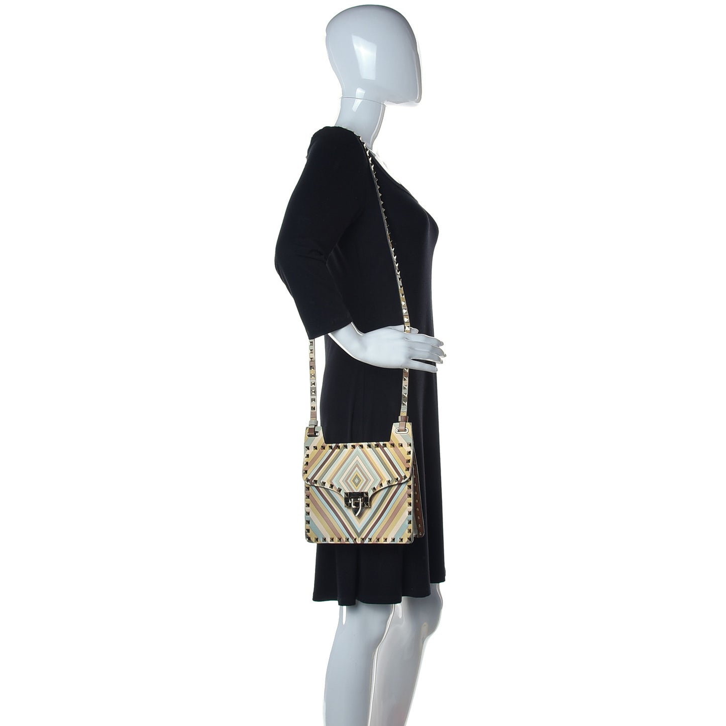 Vitello Native Couture 1975 Rockstud Crossbody Messenger Bag Multicolor