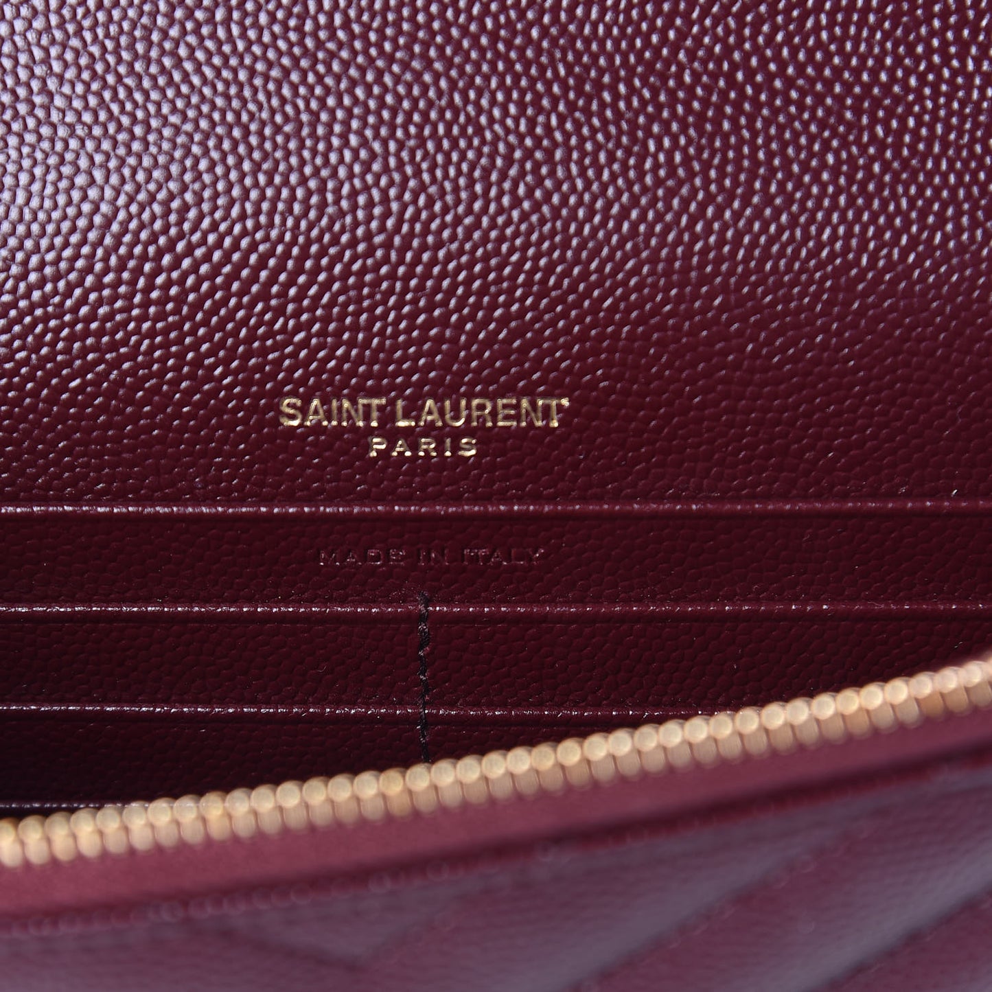 Grain De Poudre Matelasse Chevron Monogram Envelope Chain Wallet Rouge Legion