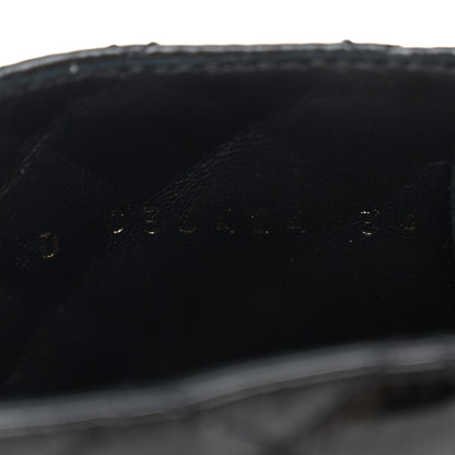 Chanel Shiny Goatskin Calfskin Quilted Lace Up Combat Boots 38 Black 8 of 11