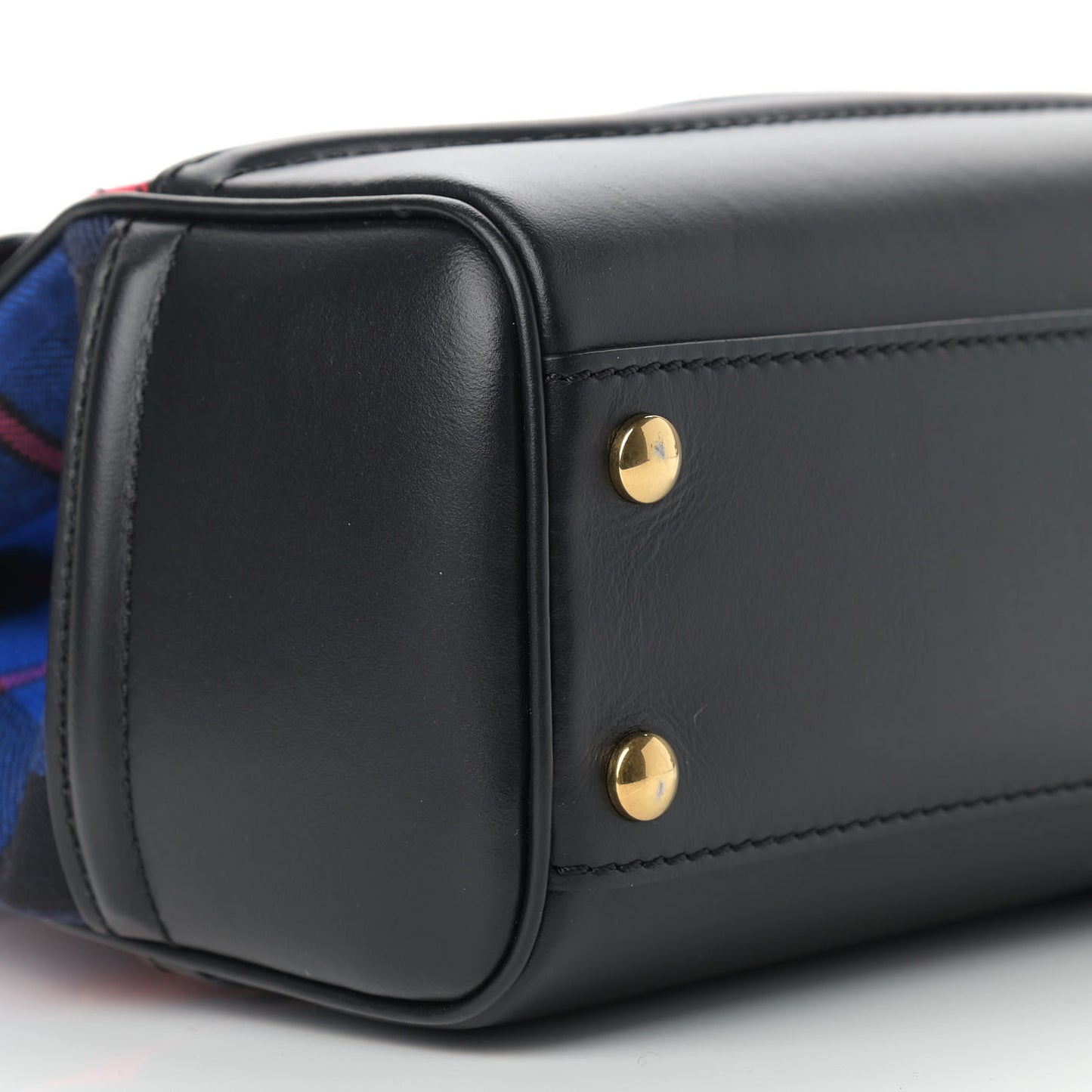 Vitello Tartan Medium Baroque Palazzo Empire Bag Black Rosso