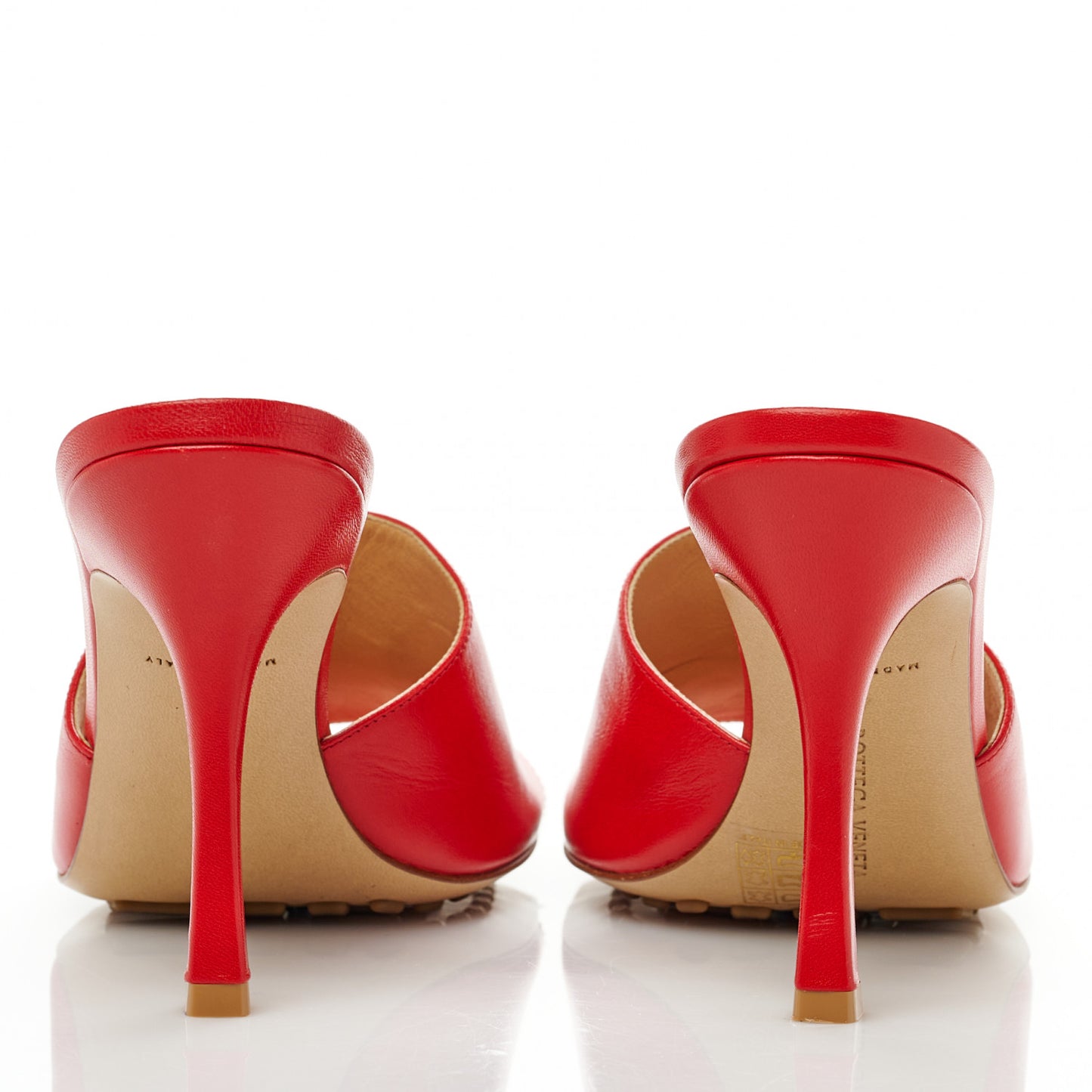 Lambskin Stretch Mule Sandals 40 Bright Red