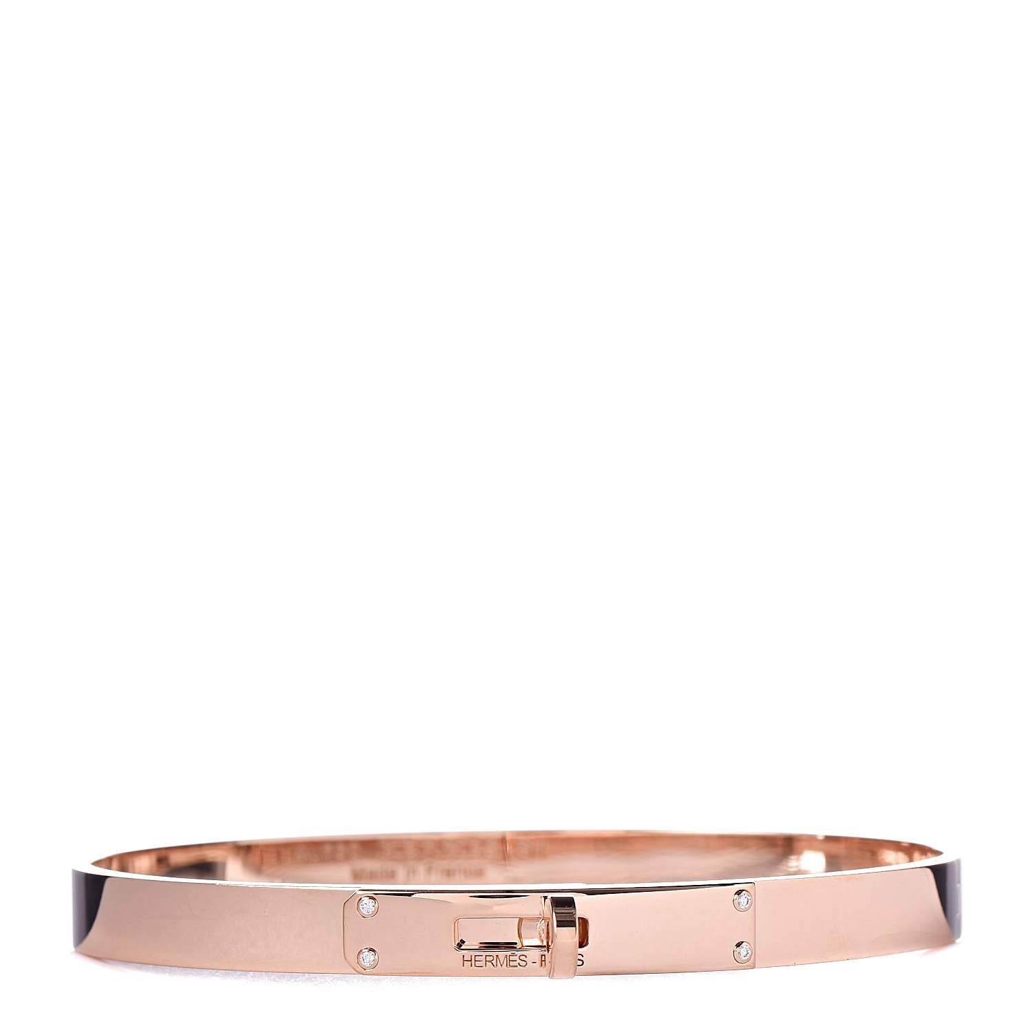 Hermes 18K Rose Gold Diamond PM Kelly Bracelet SH 1 of 7