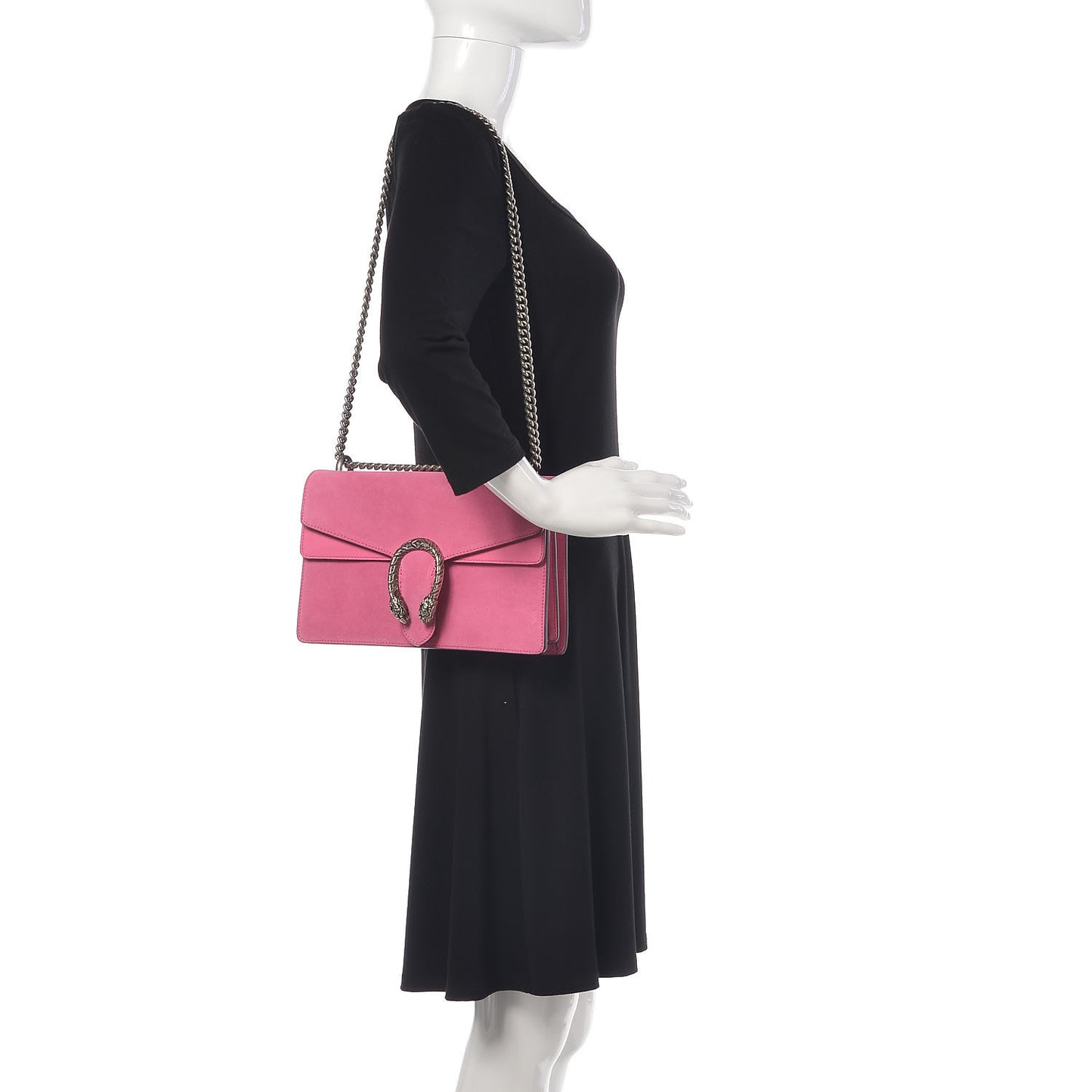 Suede Cudu Vitello Velvet Small Dionysus Shoulder Bag Pink Tropical Flower