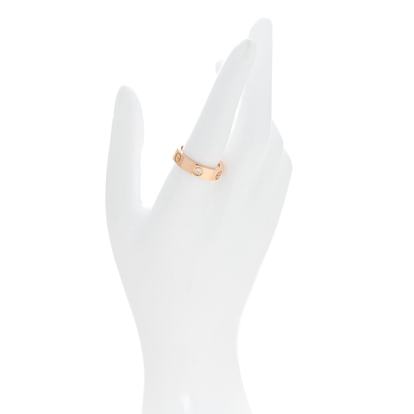 18K Pink Gold 3 Diamond 5.5mm LOVE Ring 58 8.5