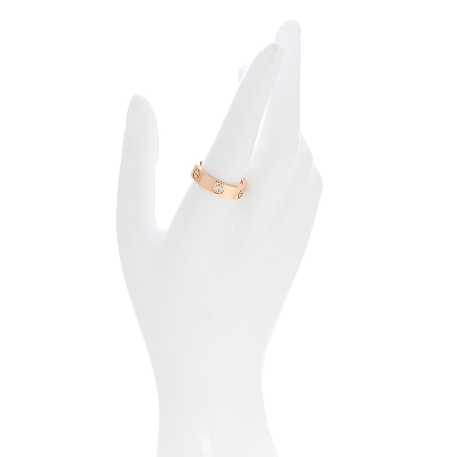 Cartier 18K Pink Gold 3 Diamond 5.5mm LOVE Ring 58 8.5 2 of 4
