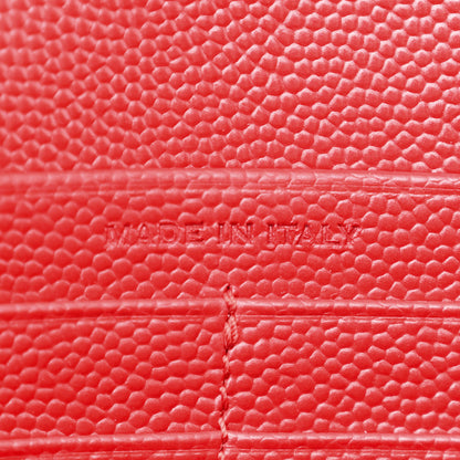 Saint Laurent Grain De Poudre Matelasse Chevron Monogram Chain Wallet New Red 8 of 14