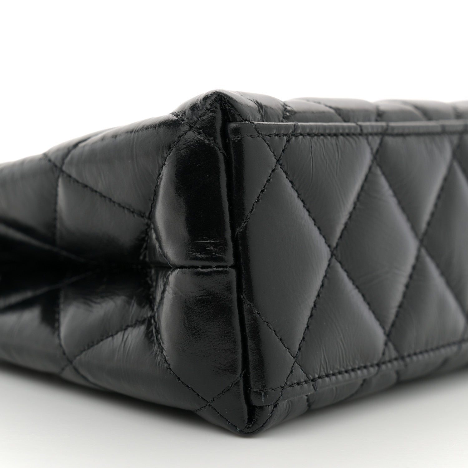 Chanel Shiny Aged Calfskin Quilted Nano Kelly Shopper Black 9 of 10
