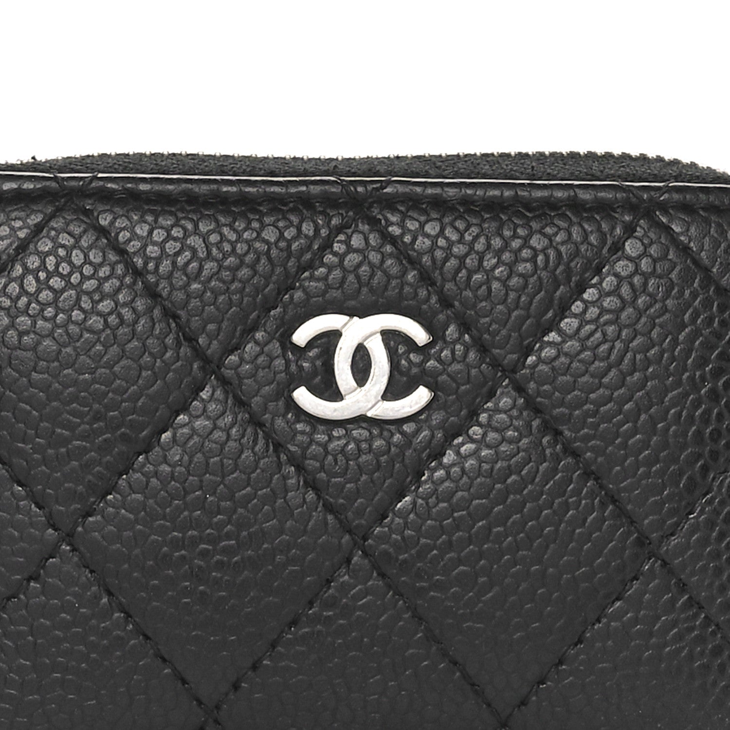 Chanel Caviar Quilted Zip Coin Purse Black 8 of 11
