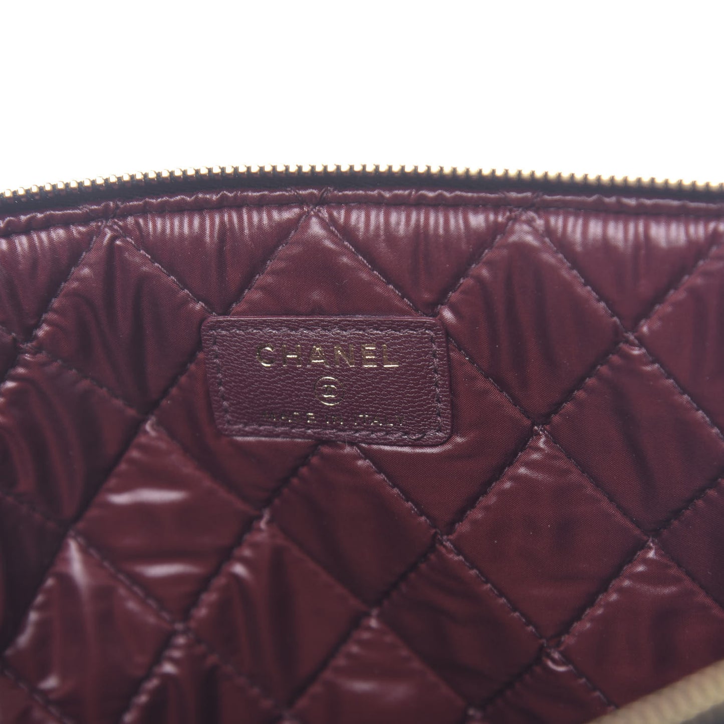 Lambskin Quilted Large Vintage Mademoiselle Cosmetic Case Black