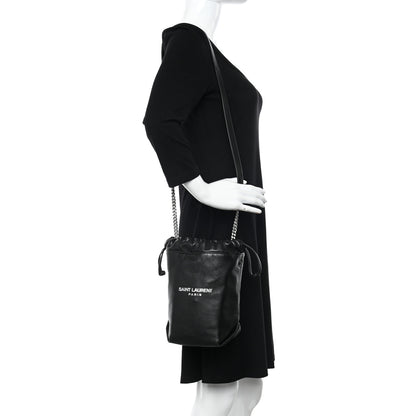 Saint Laurent Lambskin Small Teddy Bucket Bag Black 2 of 12