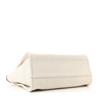 Chanel Woven Straw Raffia Small Deauville Tote White Navy 4 of 12