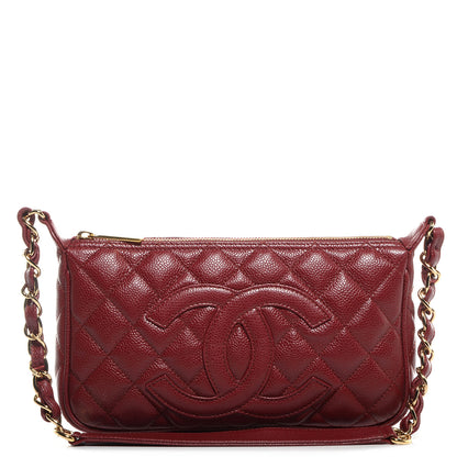 Chanel Caviar Quilted Pochette Red 1 of 7