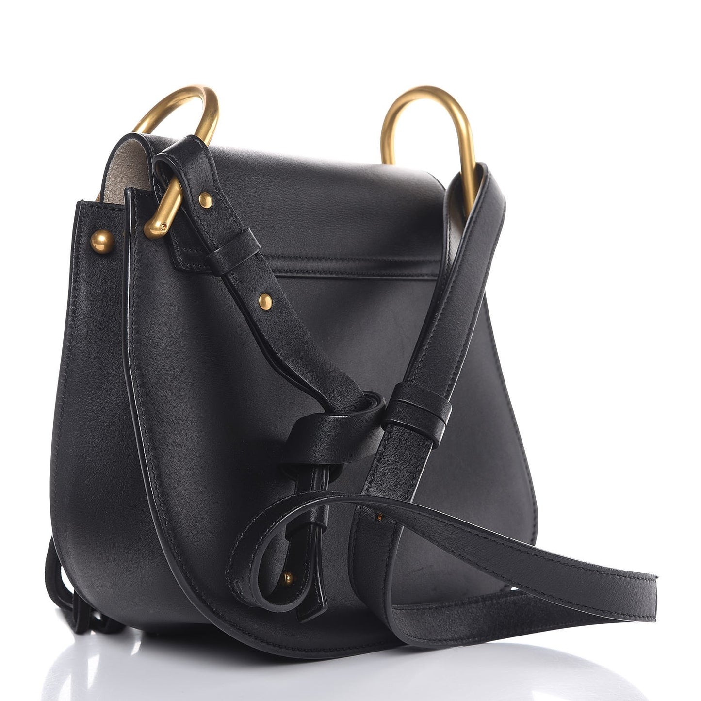 Calfskin Small Hudson Fringe Shoulder Bag Black