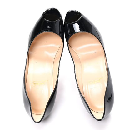 Christian Louboutin Patent Lady Peep 150 Pumps 40 Black 2 of 9