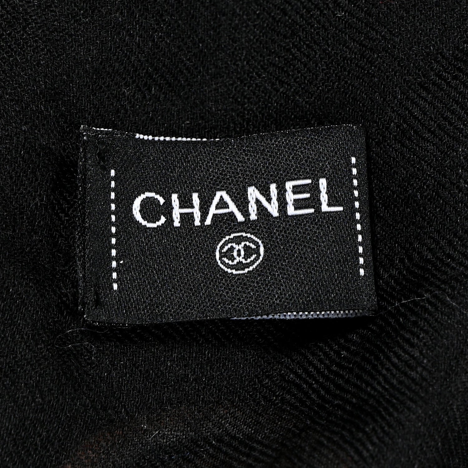 Chanel Cashmere Fringe Scarf Black 3 of 5