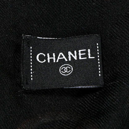 Chanel Cashmere Fringe Scarf Black 3 of 5