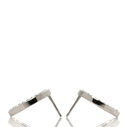 Chanel Crystal CC Round Earrings Silver 3 of 4