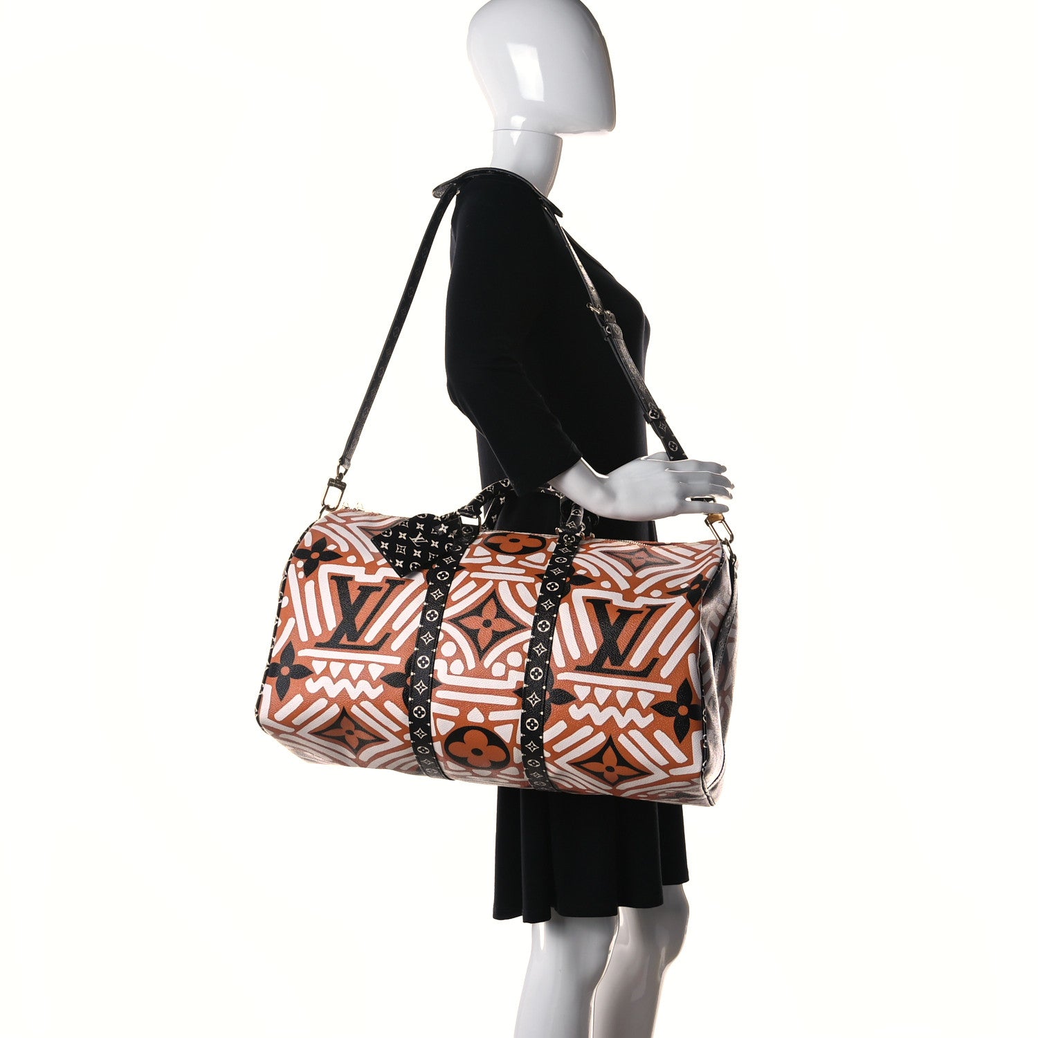 Louis Vuitton Monogram Giant Crafty Keepall Bandouliere 45 Creme Caramel Black 2 of 11