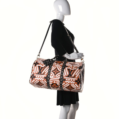 Louis Vuitton Monogram Giant Crafty Keepall Bandouliere 45 Creme Caramel Black 2 of 11
