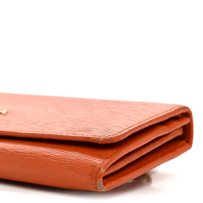 Prada Vitello Move Continental Flap Travel Wallet Papaya 9 of 15