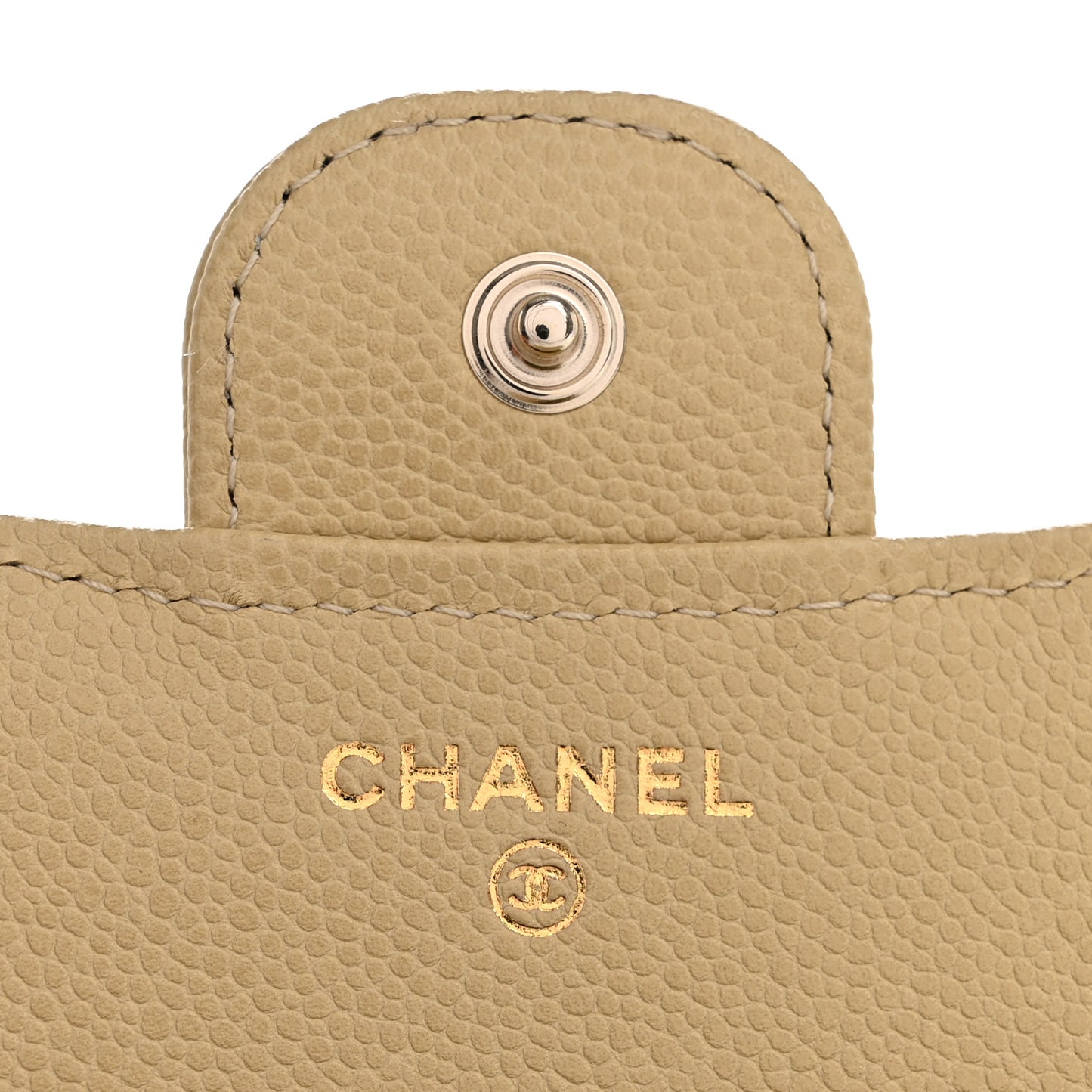 Caviar Quilted Compact Flap Wallet Light Green