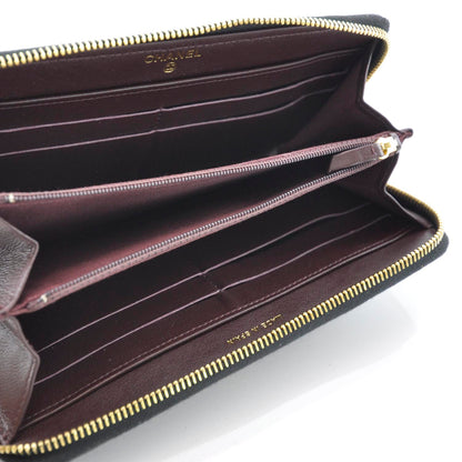 Chanel Caviar Large Gusset Zip Around Wallet Black 5 of 8
