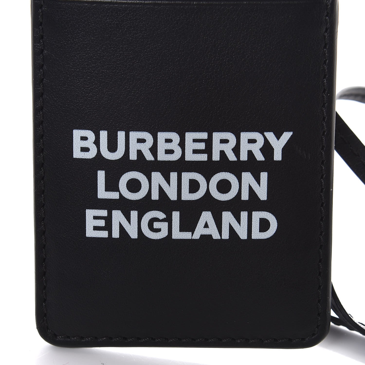 Burberry Calfskin Elmer Lanyard Card Case Black 5 of 5