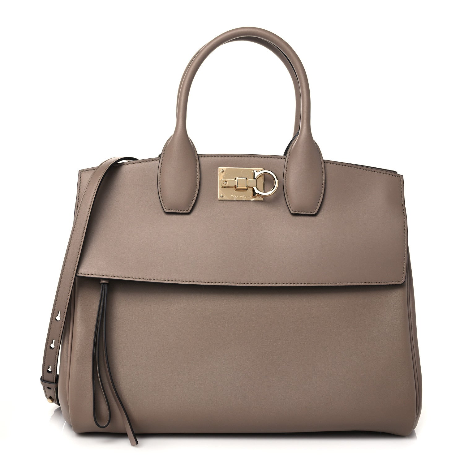 Salvatore Ferragamo Calfskin Medium Studio Bag Caraway Seed 1 of 7
