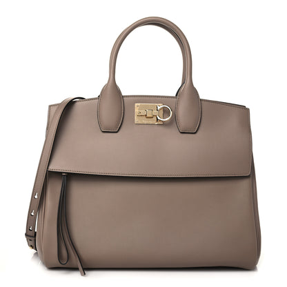 Salvatore Ferragamo Calfskin Medium Studio Bag Caraway Seed 1 of 7