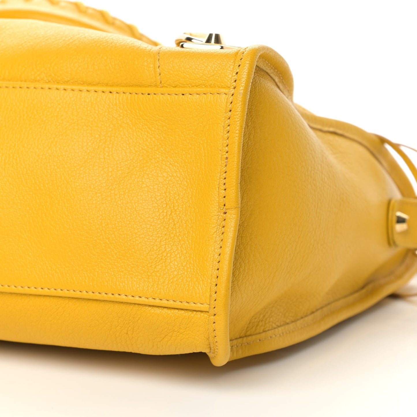 Chevre Silver Metallic Edge Hardware City Jaune Epi