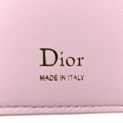 Christian Dior Lambskin Cannage Trianon Dahlia Wallet Rose Songe 6 of 9