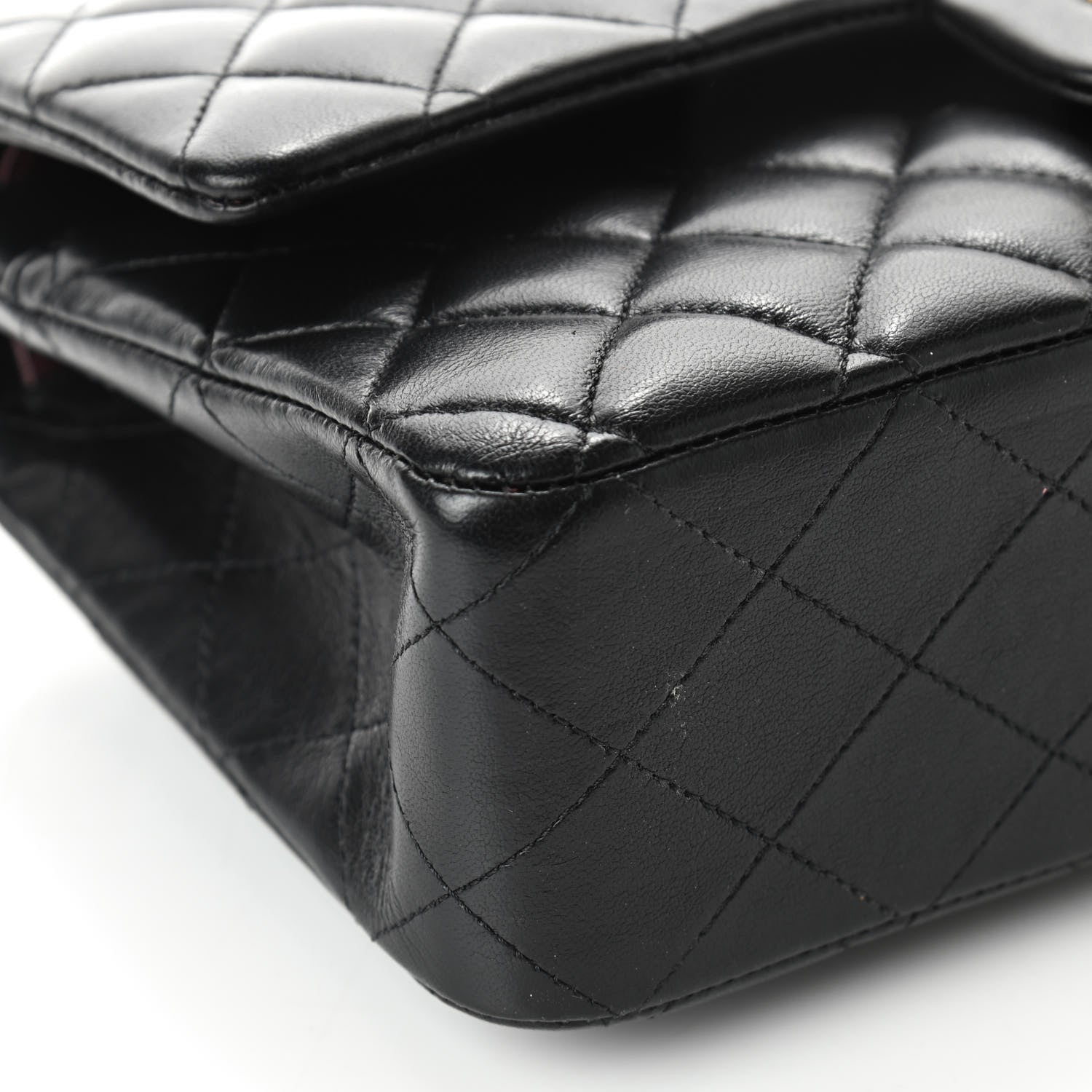 Chanel Lambskin Quilted Medium Double Flap Black 6 of 10