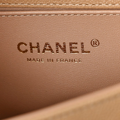 Chanel Caviar Chevron Quilted Small Boy Flap Beige 6 of 10