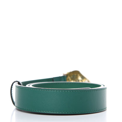 Gucci Calfskin Crystal Metal Tiger Head Buckle 30mm Belt 75 30 Emerald Multicolor 3 of 8