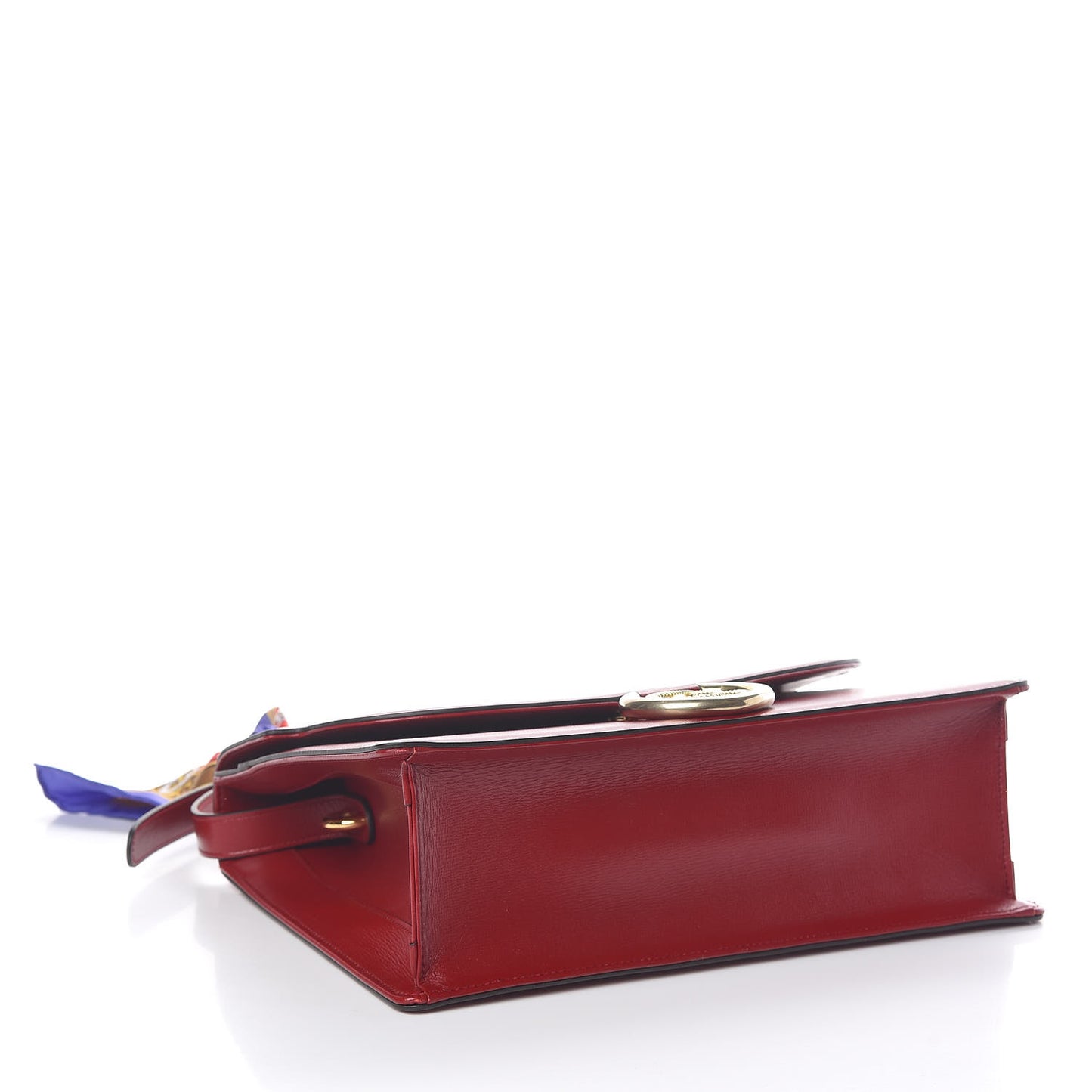 Textured Calfskin Silk Scarf Medium Torchon GG Ring Shoulder Bag Red