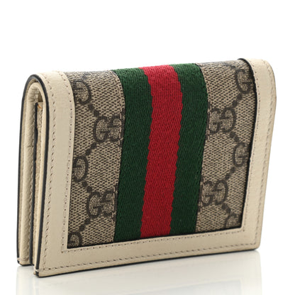 Gucci GG Supreme Monogram Web Queen Margaret Card Case Wallet Beige Mystic White 3 of 7